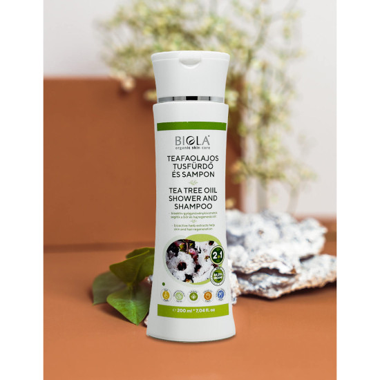 Tea Tree Oil Shower Gel & Shampoo (72% organic) (Dermatologically Tested) - 200 ml