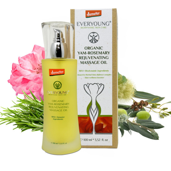 Organic Yam-Rosemary Rejuvenating Massage Oil (90%+ Demeter) - 100 ml