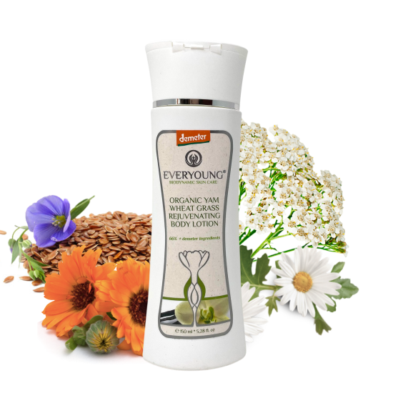 Organic Yam-Wheat Grass Rejuvenating Body Lotion (66%+ Demeter) - 150 ml