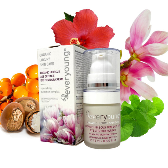 Organic Hibiscus Age Defence Eye Contour Cream (dermatologically tested) - 15 ml